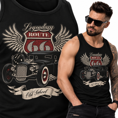 TANK TOP ŚMIESZNY  MOTORYZACYJNE ROUTE 66